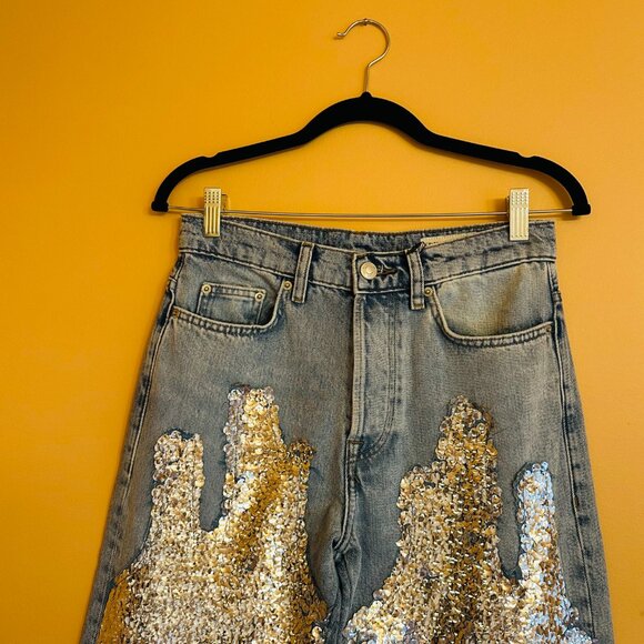 NWT Zara Sequin Jeans ZW Collection - Picture 5 of 7